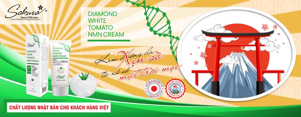 Sakura Diamond White Tomato NMN Cream - Kem dưỡng da xịn sò từ xứ sở Mặt trời mọc